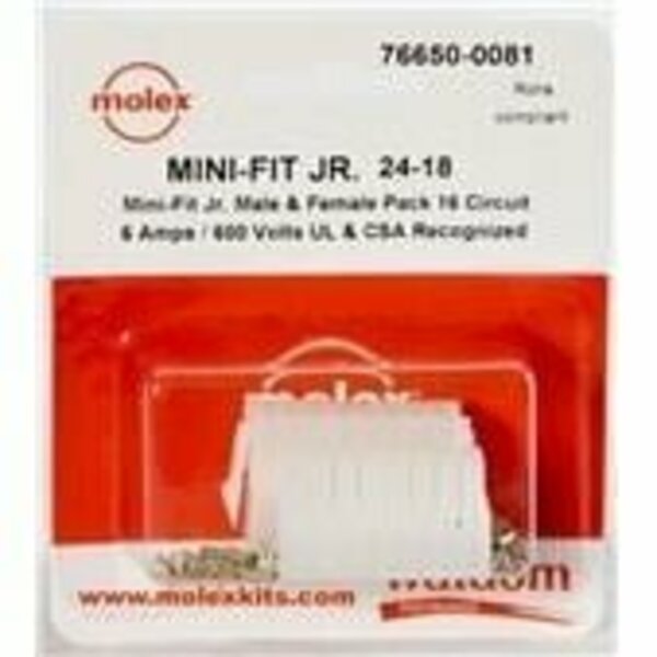 Molex Headers & Wire Housings Minifit Jr Conn Kit Plug And Rect 16Ckt 766500081